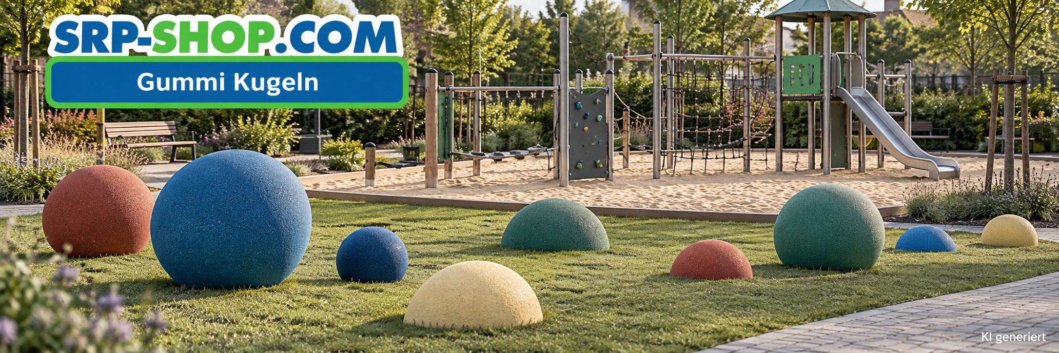 Kugeln und halbe Kugeln aus EPDM-Gummigranulat